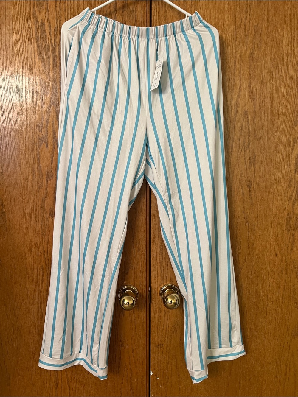 Cupshe Blue Stripe Stretch Pants - Lightweight
